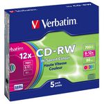  CD-RW, 700Mb ,8-12, HighSpeed Col, Slim