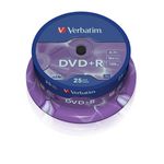  DVD+R, 4.7Gb, 16, Cake(25), Silver